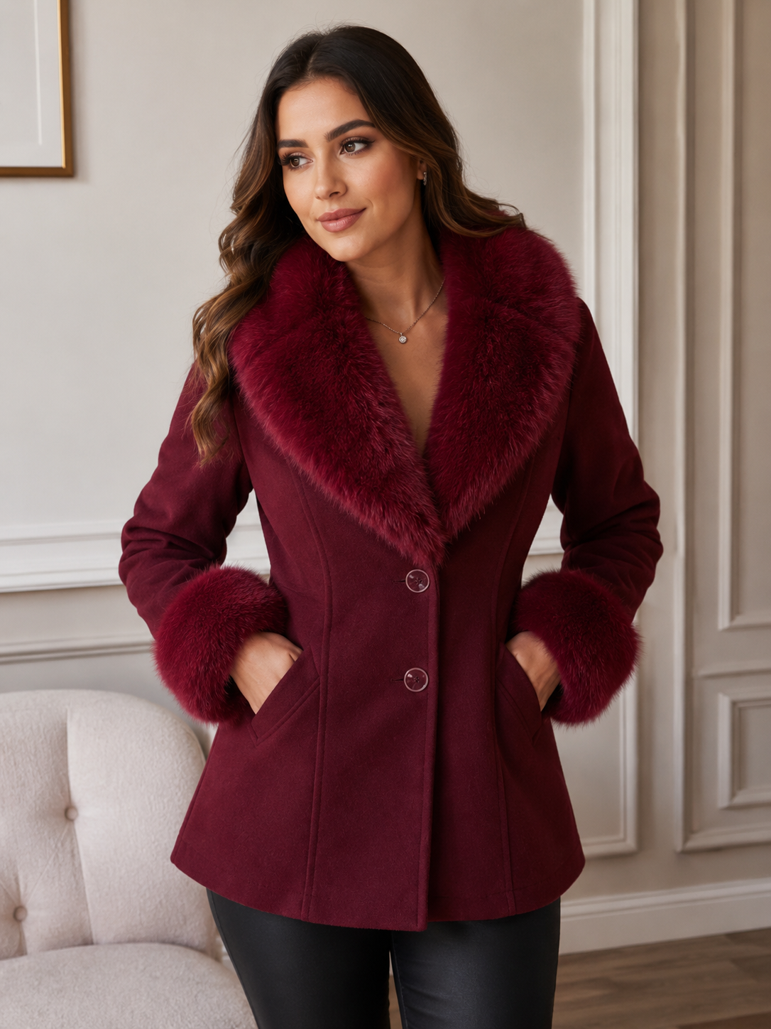 Casaco Fleece com pelos removíveis