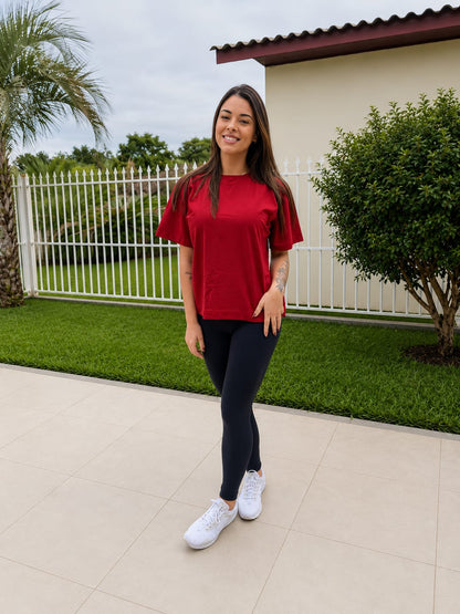Camiseta Feminina Manga Curta Casual para o Dia a Dia