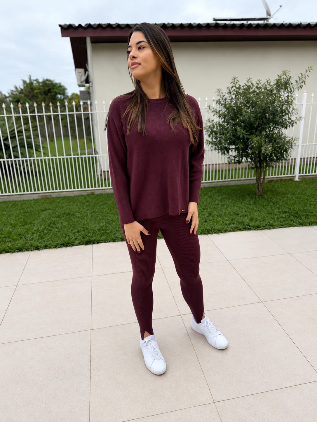 Maxipull Mullet + calça Fuseau canelada Anselmi