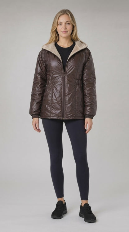 Jaqueta Parka Feminina Resistente à Água para Inverno e Meia-Estação